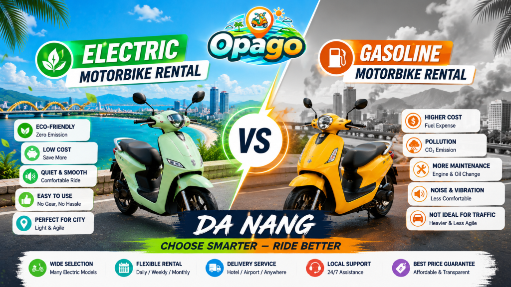 electric vs gasoline motorbike rental da nang